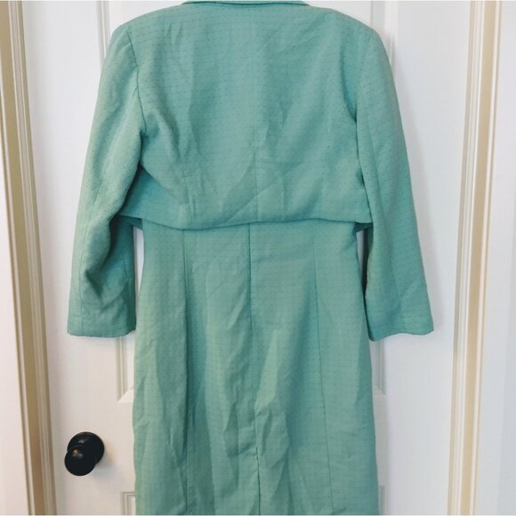 Jonathan Martin Teal Blue Dress & Blazer Set Size 6 - Picture 2 of 8